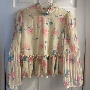 Ganni Floral Flowy Blouse